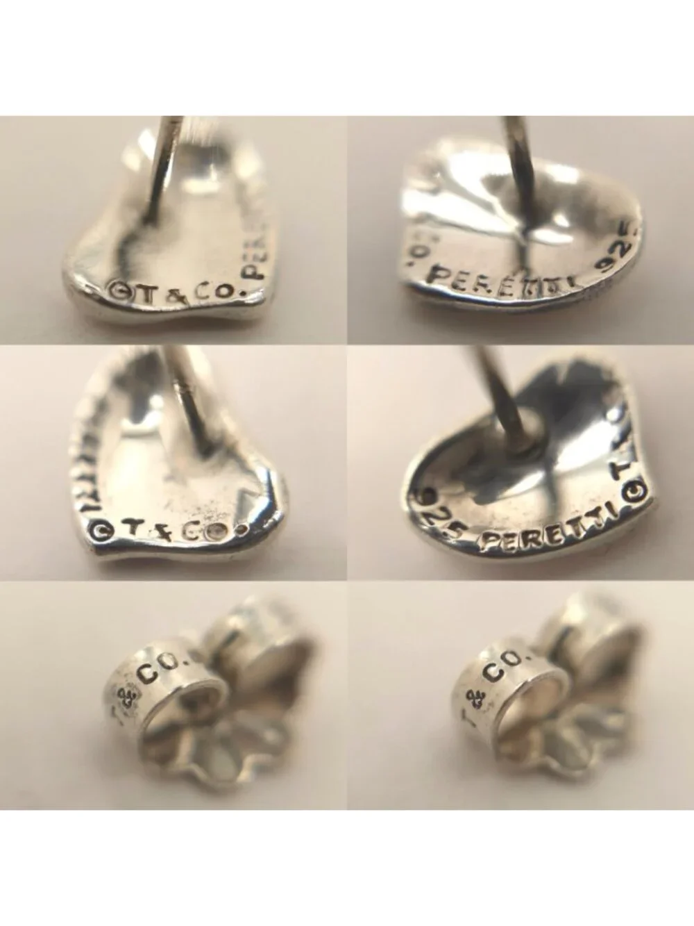 Tiffany & Co Full Heart Earrings Sterling Silver Stud Elsa Peretti Vintage